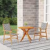 ZEYUAN 3-TLG. Garten-Essgruppe Massivholz Akazie, Esstisch Mit Stühlen Set, Gartenmöbel Sitzgruppe, Balkon Möbel, Gartenlounge Set, Terrassenmöbel, Balkonmöbel Set - 3087130