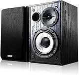 Edifier R980T Aktive 2.0 Lautsprechersystem Paar (24 Watt), 4' PC Regallautsprecher Studio Monitore für Computer --Schw