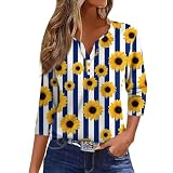 Lang Bluse,Tshirt Doppelpack Damen Pullover Grau Tunika Damen Bluse 3/4 Arm Elegant Locker Langarmshirt In Wickeloptik Farbverlauf Pullover Halloween Damen Blusen Damen Sommer(Grau,S)