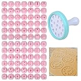Changrongsheng Keksstempel 86 Stück Alphabet Plätzchen Stempel Buchstaben Ausstecher für Fondant Kunststoff Keks Prägestempel Benutzerdefiniert Buchstaben Zahlen Symbol für Keks Kuchen Deko Prägung