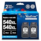 Valuetoner PG-540 XL 540XL Schwarz Druckerpatronen für Canon PG540 540 XL Patronen für Canon Pixma TS5150 TS5151 TS5100 MG3600 MG3650 MG4250 MG3550 MG2255 MX374 MX525 MX535 MX470 MG3150 (2 Schwarz)