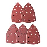 50 Stück Schleifpads Maus-Schleifpapierblätter mit Klettverschluss, sortiert, Körnung 40/80/120/180/240, 11 Löcher, 150 x 150 x 105 mm, passend for Multischleifer PSM 100A, PSM 200 AES