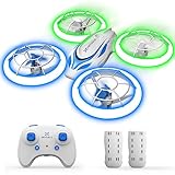 Heygelo Drohne für Kinder, RC Quadcopter Mini Drohne mit 2 Akkus, Blauen und Grünen Lichter, Automatische Höhenhaltung, 3D-Flip, Kopflos Modus, Spielzeug Drone Helikopter für Kinder und Anfänger S60