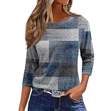 Oberteil mit 3/4-Ärmeln für Damen, elegant, lässig, Blusen, Basic, leicht, Rundhalsausschnitt, gemütliches Oberteil, Pullover, athletische Sportbekleidung, Ausgehen, einfarbig, Pullover,