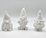 Deko-Figuren-Set, 3 Zwerge aus keramischem Gießmaterial, handg