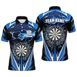 Blaues Thunder Lightning Darts Polo & Quarter-Zip Shirt – Individuelles Darts-Shirt für Herren & Damen – Dart-Trikots L1304