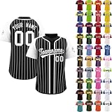 Baseball Trikot Herren Personalisierte Baseball Trikots mit Name&Nummer Individuelle Baseball Shirt Damen Baseball T-Shirts für Männer F