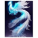 DCIDBEI DIY 5D Diamant Malerei Kit Phönix 40x50cm Malen nach Zahlen Erwachsene Phönix Diamond Painting Phönix Diamant Painting Bilder Phönix Aufkleber Gemälde kreuzstich Basteln nach Z