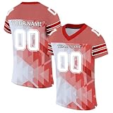 Personalisiertes American FootballTrikot Custom Football Jersey Personalized Bedruckt Team Name & Number Fußballtrikot für Männer Frauen Jugend Unisex Schnelltrocknend Atmungsaktiv T Shirts(#A 19)