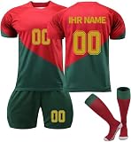 Personalisierung Fußballtrikots fussballtrikot Kinder Trikot Mit Eigenem Namen & Nummer Trikot Selber Gestalten Fußball Trikot Set Geeignet für Teenager und M