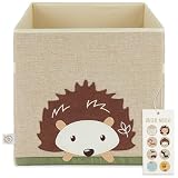 Bieco Aufbewahrungsbox Baby Igel | Aufbewahrungskorb Kinder | Aufbewahrungsbox Kinder 33x33x33 wie Kallax Kiste | Aufbewahrungsbox Kinderzimmer Wald Kinderzimmer Aufbewahrungskorb Beige Spielkorb Baby