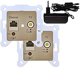 Digital Devices EOC 1000 Starter Set - Ethernet Over Coax (G.Hn) (DVB-C, Netzwerk, Internet, Koaxial-Kabel) 2X Dosen + Netzteil, Weiß, 24 V