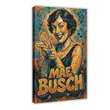 ZYGNBHL Filmschauspielerin Mae_Busch, niedliche Action-Kunst-Wanddekoration, Poster, Familie, Bar, Restaurant, Garage, Café, Kunstschild, Geschenkrahmen, 50,8 x 76,2