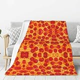 SamLng 3D Pizza Pepperoni Flanell-Überwurfdecke: Komfort und Wärme, perfekt für Sofa, Couch, Bett, Reisen und Bauernhaus-Dek