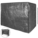 BB Sport Schutzhülle Abdeckhülle Abdeckplane für Hollywoodschaukel grau - mit 2 Reißverschlüssen und Befestigungskordel - 4 Sitzer 215 x 150 x 150