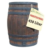 REGENTONNE REGENFASS WASSERFASS REGENWASSERBEHÄLTER REGENWASSERFASS GARTENFASS Eichenfass (450L) B