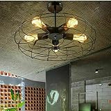 Deckenleuchte Retro Metal Fan Pendant Lamp Steampunk Industrial, Beleuchtung für Wohnzimmer Schlafzimmer(ohne Glühbirne)
