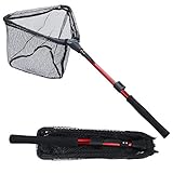 Sougayilang Fishing Net Fish Landing Net, Foldable Collapsible Telescopic Pole with Eva Handle, Durable Nylon Material Mesh, Safe Fish Catching or Releasing