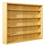 Inter Link - Sammlervitrine - Hängevitrine - Wandregal - Glasvitrine - Wandvitrine - Hängeregal - Schaukasten - MDF - Buche Nachbildung (80x60x9.5 cm)