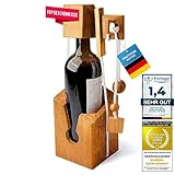 Flaschen-Tresor - Flaschen-Puzzle Knobelspiel - Magisches Denkspiel aus Holz Geduldsspiel - Das Dont Break The Bottle Schnurpuzzle für Erw