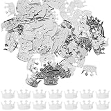 SOLUSTRE 4 Stück pack Silbernes Kronenkonfetti aus Pvc Geruchlos als Tischdekoration für Hochzeiten Babypartys und Geburtstag