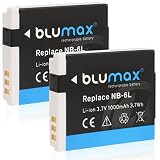 Blumax 2X Akku für Canon NB-6L 1000mAh | kompatibel mit Canon PowerShot D30 SX170 SX240 SX260 SX270 SX280 SX500 SX510 SX520 SX530 SX540 SX600 SX610 SX700 SX710 S90 S95 S120 S20