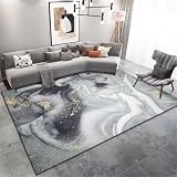 RUGMRZ Fleckerlteppich Couch Klein Für Jugendzimmer Graue minimalistische Schlafzimmer Teppich Kunst Kurve Dekoration Nicht verblassen Teppich Landhaus Balkon Dekoration 100X200CM