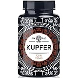 DiaPro® Kupfer 365 Hochdosierte Kupfer-Tabletten mit 2 mg Kupfer pro Tablette aus Kupfer-Gluconat 365 Stück Jahresvorrat 100% Vegan Laborgeprü