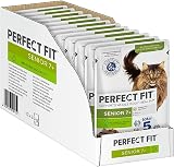 Perfect Fit Senior 7+ Katzennassfutter mit Truthahn und Karotten, 12 Portionsbeutel, 12x85g – Premium Katzenfutter nass, für ältere Katzen ab 7 Jahren, zur Unterstützung der G