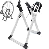 Fahrrad-Korrekturständer, verstellbares Felgenreparaturwerkzeug mit einziehbarem Lineal, Fahrradzubehör aus Aluminiumlegierung
