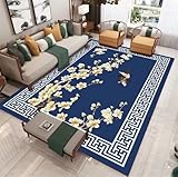 DJHWWD Waschbarer Teppich Kinderzimmer grosser Teppich Orientalisches Blumenmuster bequemer waschbarer Wohnzimmerteppich 120x200CM blau Teppich Kinder Regenbogen Tepp