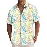 Kurzärmliges Hemd Herren Poloshirts für Herren Hawaii Rock Herren Kostüm Hemd Herren Kurzarm Hawaii Partnerkostüme Erwachsene Poloshirt Fasching Haw Trainingsanzug Herren Grün 4XL