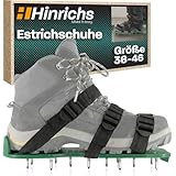 Hinrichs Nagelschuhe - 2x Nagelsohlen in 30x13,3cm & Spikes 25mm - Größenverstellbare Schuhe zur Rasenbelüftung - Estrichschuhe – Rasenlüfter Schuhe - Rasen lüften - Estrich Nag