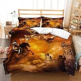 BUMIYA Kinder Bettwäsche Set 135x200 3D Druck Dinosaurier Bettwäsche100% Mikrofaser Weiche mit Reißverschluss Ritter Und Drache Jungen Mädchen Bettbezüge mit 2 Kissenbezug 80x80