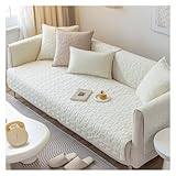 HonunG Sofabezug 1 2 3 4 Sitzer Sofa Überzug für L Form Sofa Couch Sofaüberwurf Sessel Ecksofas,Weicher Plüsch Sofabezug L Form rutschfest Couch Überwurf (Weiß,70 * 90cm)