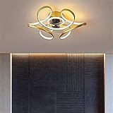 Dimmbarer Deckenventilator mit Lichtern, Fernbedienung, modernes Design, Stummschaltung, Timing-Funktion, 3 Lichtfarboptionen, 3 Geschwindigkeitsstufen, ideal für Schlafzimmer, Wohnzimmer,