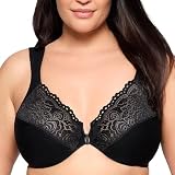 Glamorise Damen 1245 Plunge Bra, Schwarz, 110B EU