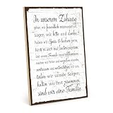 TypeStoff Holzschild mit Spruch - Familie Regeln Hausordnung - Vintage Schild als Geschenk und Dekoration - HS-00058