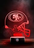 San Francisco 49ers NFL LED Lampe Licht Logo Helm, Wechselmodus mit 6 unterschiedlichen Farb