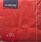 LE NAPPAGE 50 Servietten, aus Watte, 33 x 33 cm, 2-lagig, FSC Rot, Zellulose, 33 x 33