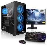 Megaport Komplett Set Gaming PC AMD Ryzen 7 5700G • Windows 11 • AMD Radeon Vega 8 • 24' Monitor • 1000GB M.2 SSD • 32GB DDR4 • WLAN • Tastatur • Maus pc Gaming komplettpak