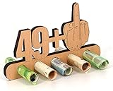 Giftota - Originelle Lustig 50. Geburtstag Geldgeschenk Holz - 49 + 1 - Geschenk zum 50.Geburtstag - Geburtstag Jubiläum - Geschenke aus Holz - Geschenke für Frauen & M