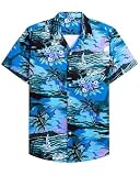 Kurzarm Herren Leichte Mode Gutaussehend Hawaii Hemd Urlaub Outdoor Reise Casual Druck Shirt Knopfleiste Vintage Trend Strandshirt PO-13 S