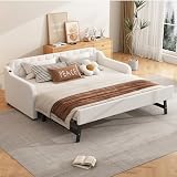 ANIROY Schlafsofa, Tagesbett mit Ausziehbett, USB-Anschluss, 90 * 200cm (Beige)