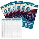 Motiskyy Mileage Logbuch für Auto, Mileage Protokoll, Notizbuch, Kilometerstand-Tracker, Fahrzeugkosten, Tagebuch, Buchhaltung für Fahren, 16,3 x 8,4 cm, je 32 Seiten (Kosten), 6 Stück
