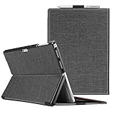 Fintie Hülle für Microsoft Surface Pro 7 Plus/Pro 7 / Pro 6 / Pro 5, Business Schutzhülle mit Harter Schale, anpassbarer Betrachtungswinkel, Kompatibel mit Type Cover Tastatur, Dunkelg