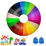 3D Stift PCL Filament 1,75 mm, 20 Farben 3D Druck Filament 1,75mm, 3D Stift Farben, Insgesamt 100M, PCL-Filament-Nachfüllungen für 3D-Drucker-Druckstift Niedrige mit 2 Fing