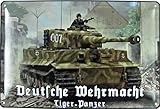 Blechschild 20x30cm gewölbt Historisch Tiger Panzer Soldaten Deko Geschenk S