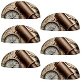 Eslifey 6 Stück Tassengriffe Schubladengriffe, Vintage-Stillleb-Kompass, Sextant Spyglass, altes Kartenmuster, Tassen-Schrankgriffe, Tassengriffe, Schubladengriffe, Tassengriffe für Schränk