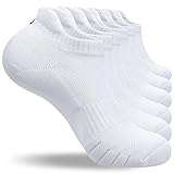 anqier 6 Paar Sneaker Socken Herren 43-46 39-42 35-38 47-50 Baumwolle Kurz Sportsocken Damen Gepolsterte Laufsocken Schwarz Weiß Grau Atmungsak